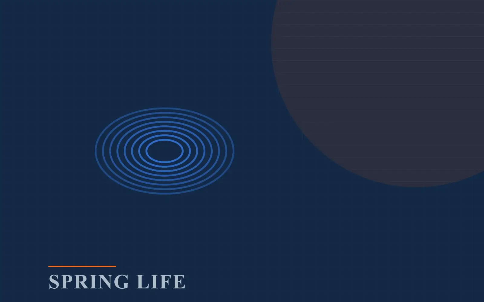 Editorial graphic panel labelled SPRING LIFE, drawn in the site's navy, steel and orange palette as a row of line-art torsion spring coils, not a photograph