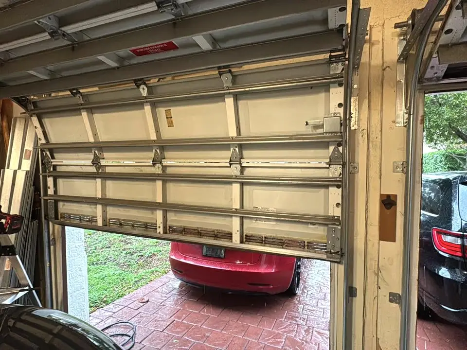 A garage interior with equipment and tools in place